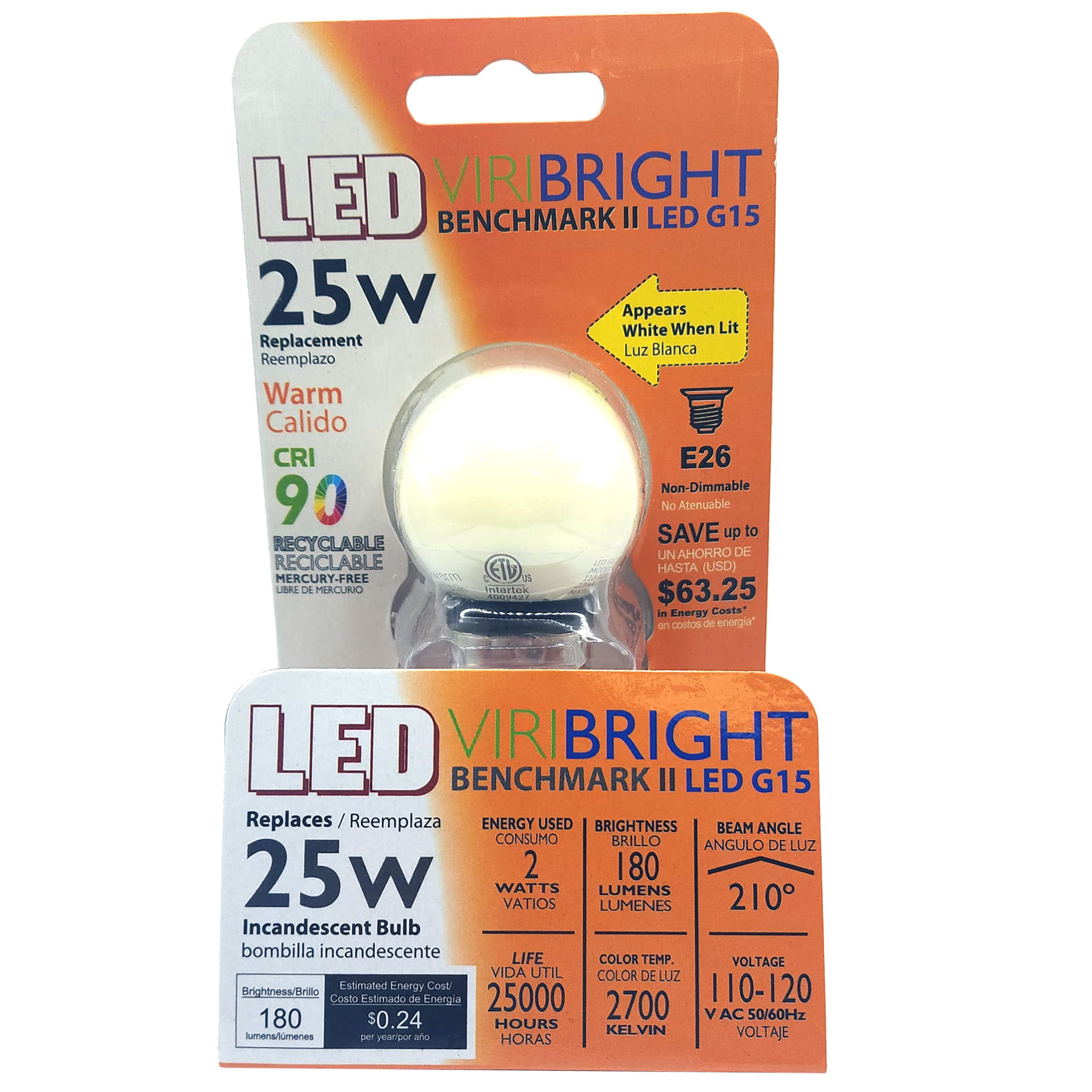HIGH CRI 90+ G15 GLOBE BULB