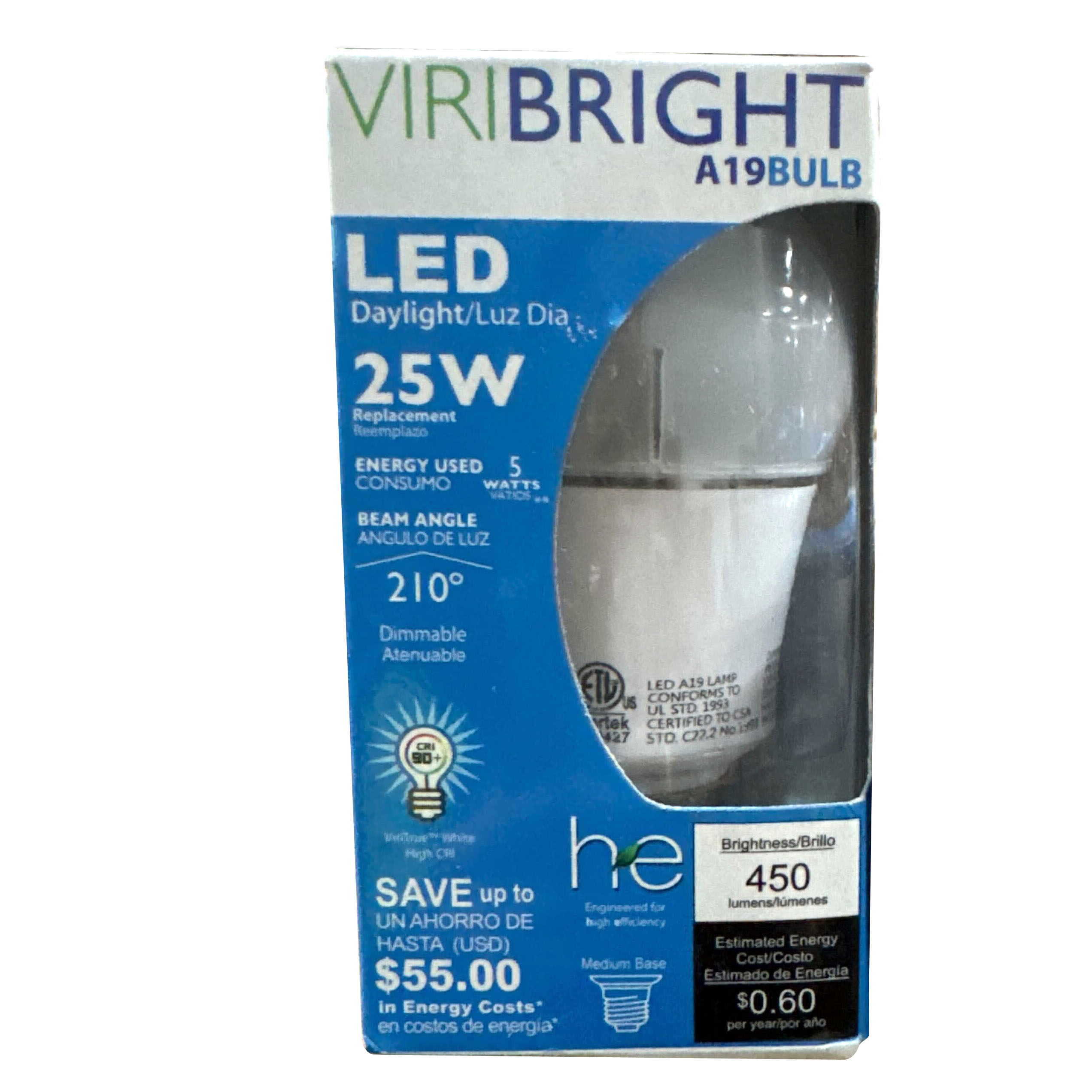DIMMABLE HIGH EFFICIENCY LED LIGHT BULBS